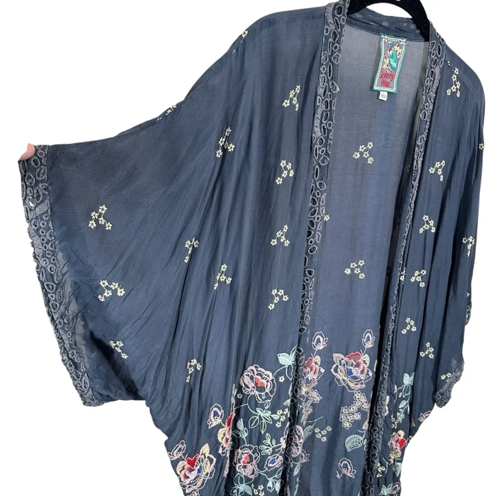 Johnny Was Blue Floral Kimono - Picture 2 of 11